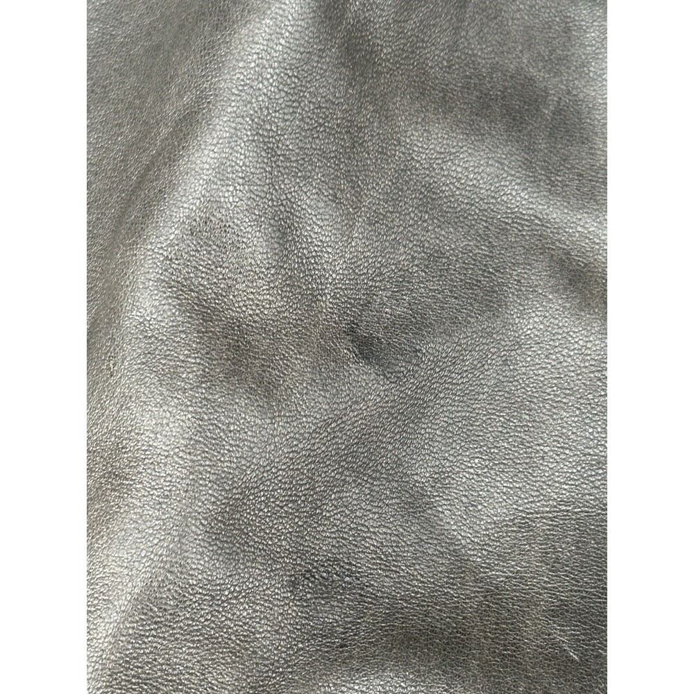 VINTAGE 70s / 80s Maglia Gray LEATHER Midi Skirt, Fully Lined, Sz. 6 - Picture 8 of 11